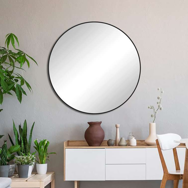 Black round on sale wall mirror